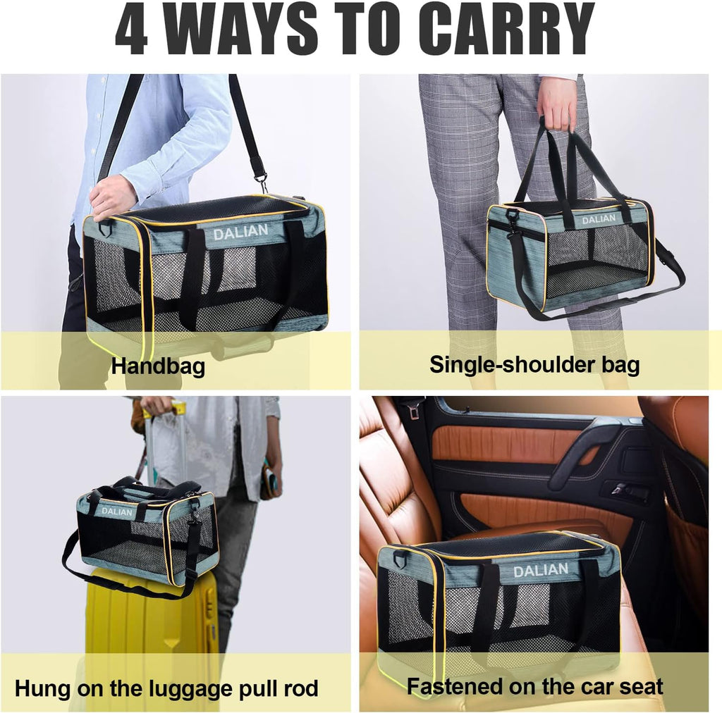 Cat Carrier Airline Approved Pet Carrier,Dog Carrier Soft-Sided Pet Travel Carrier Maximum Pet Weight 17 Pounds 17.5“X10 X10